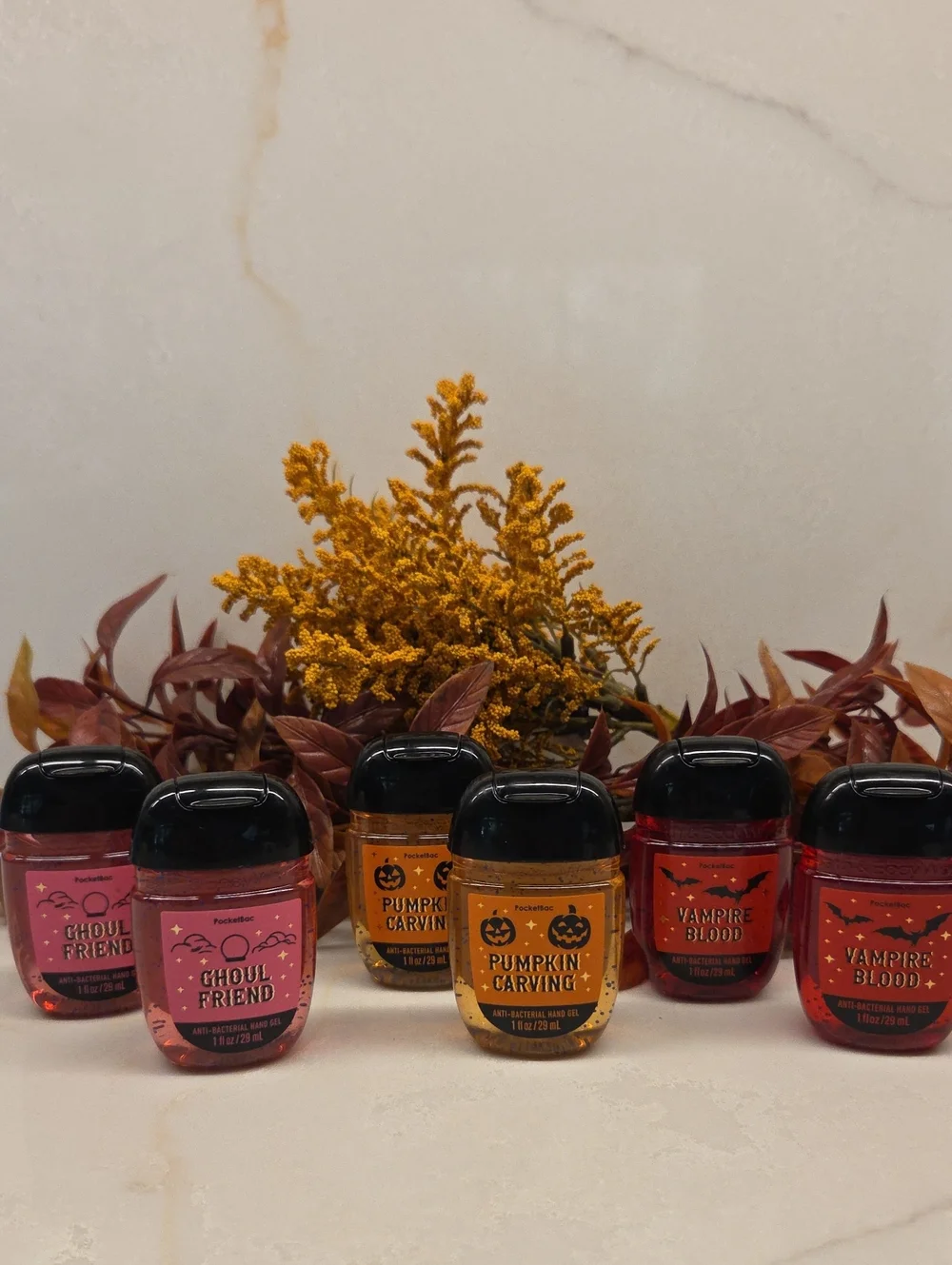 B&BW 2 Halloween Hand Sanitizer Holders with Set Of 6 Pocket Hand Sanitizers